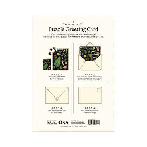 Cavallini Puzzle Greeting Card 60 Pc - Forage