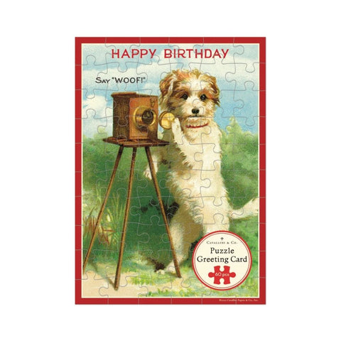Cavallini Puzzle Greeting Card 60 Pc - Dog