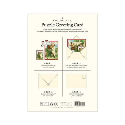 Cavallini Puzzle Greeting Card 60 Pc - Dog