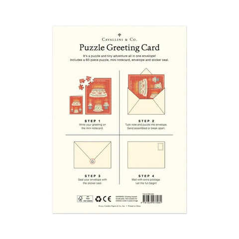 Cavallini Puzzle Greeting Card 60 Pc - Cake