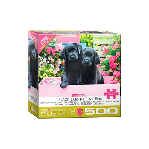 Eurographics - Black Labs In A Pink Box 500-piece puzzle