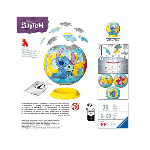 Ravensburger - 3D Puzzleball Disney Stitch 72 Pieces