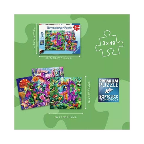 Ravensburger - Baby Garden Dragons 3x49pc