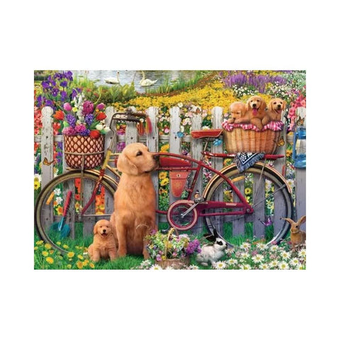 Cute Dogs In The Garden 500 piece puzzle