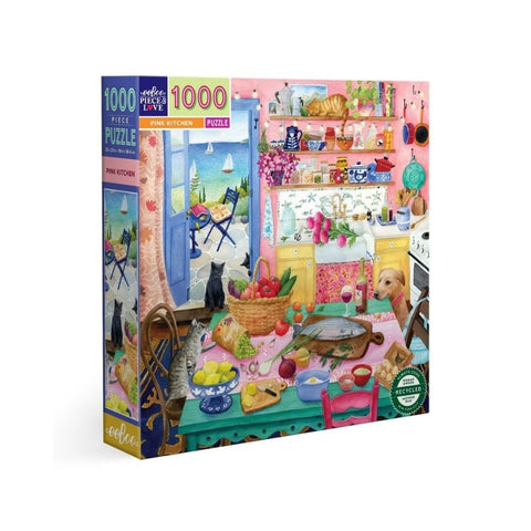 eeBoo - Pink Kitchen 1000pc puzzle